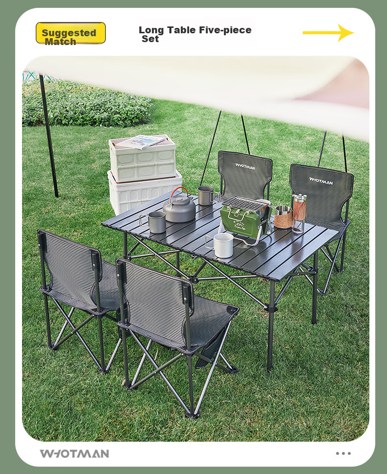 Woteman Camping Equipment Set, Outdoor Folding Table And Chairs, Leisure Travel Kit, Five-Piece Combination Package 17