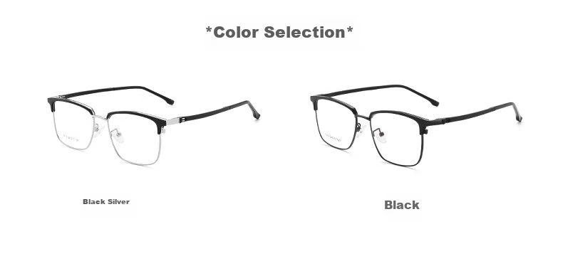 Jingbang Men's Prescription Glasses Blue Light Blocking Photochromic Fashion Transparent Browline Frame Eyewear S9615 18