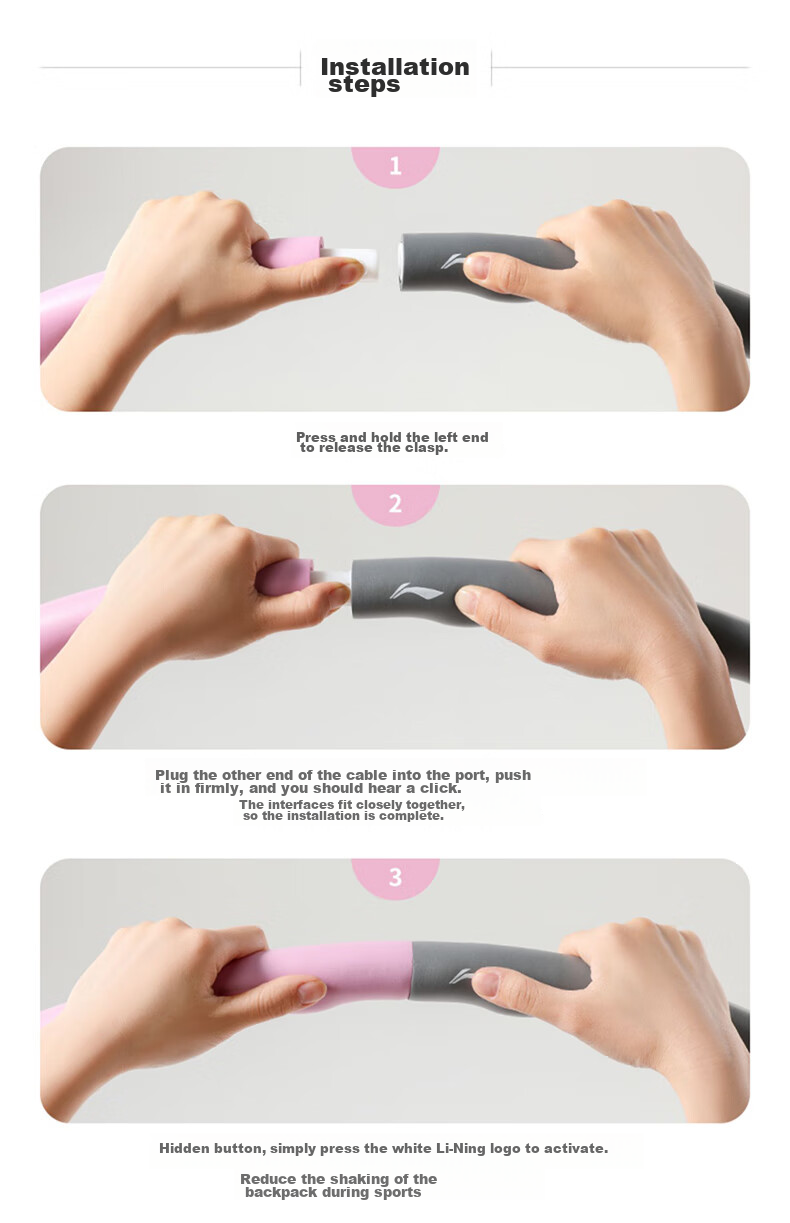 Li-Ning Removable Hula Hoop for Women, Adults, Children, Fitness, Home Use, Waist Shaping, Abdominal Reduction, Lazy Person Exercise Equipment 25
