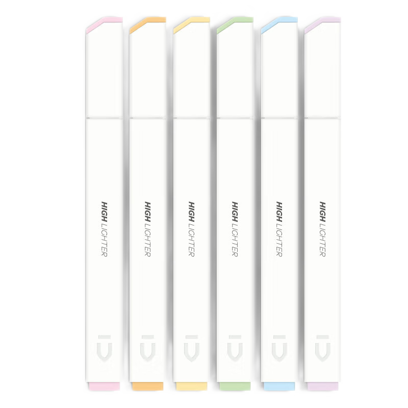 M&G Stationery Fluorescent Pens, 6 Colors, Soft Tip Square Barrel, Exam Review Highlighters, Color Markers, Light Pastel Sea Salt Color Journal Pens, AHMU1604 Back-To Essential