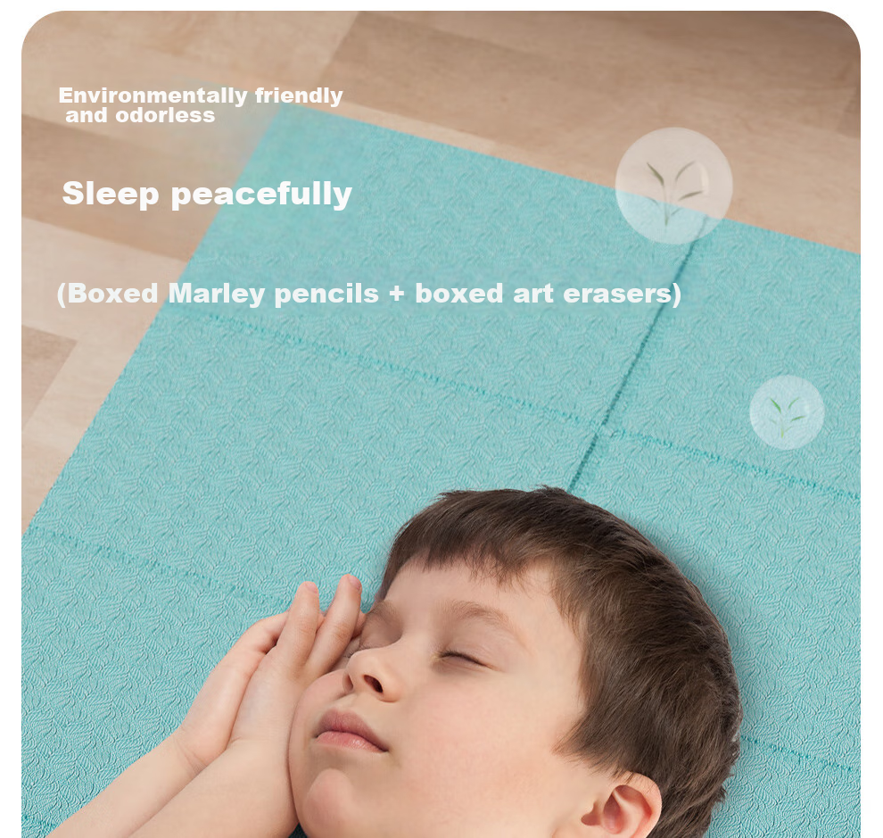 PROIRON Puli'ai Yoga Mat, Foldable And Portable, Non-Slip, for Students' Nap Time, Fitness, Shock-Absorbing Floor Mat, Green, Suitable for Men And Wome 1