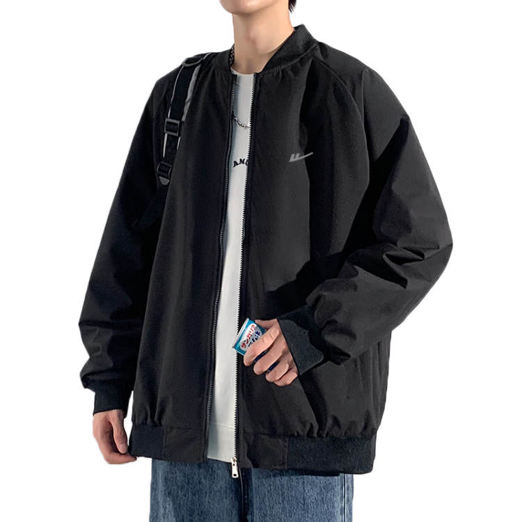 Warrior Men's Cotton-Padded Stand Collar Loose Warm Casual Jacket Comfortable Winter Simple Versatile Coat