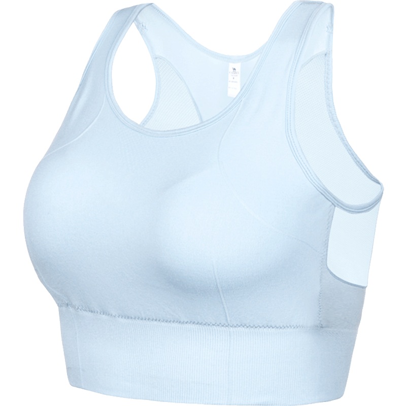 CAMEL Yoga Fitness Tank Top Mesh Backless Bra Running Sports Underwear YK2226L5959 Cream Blue L
