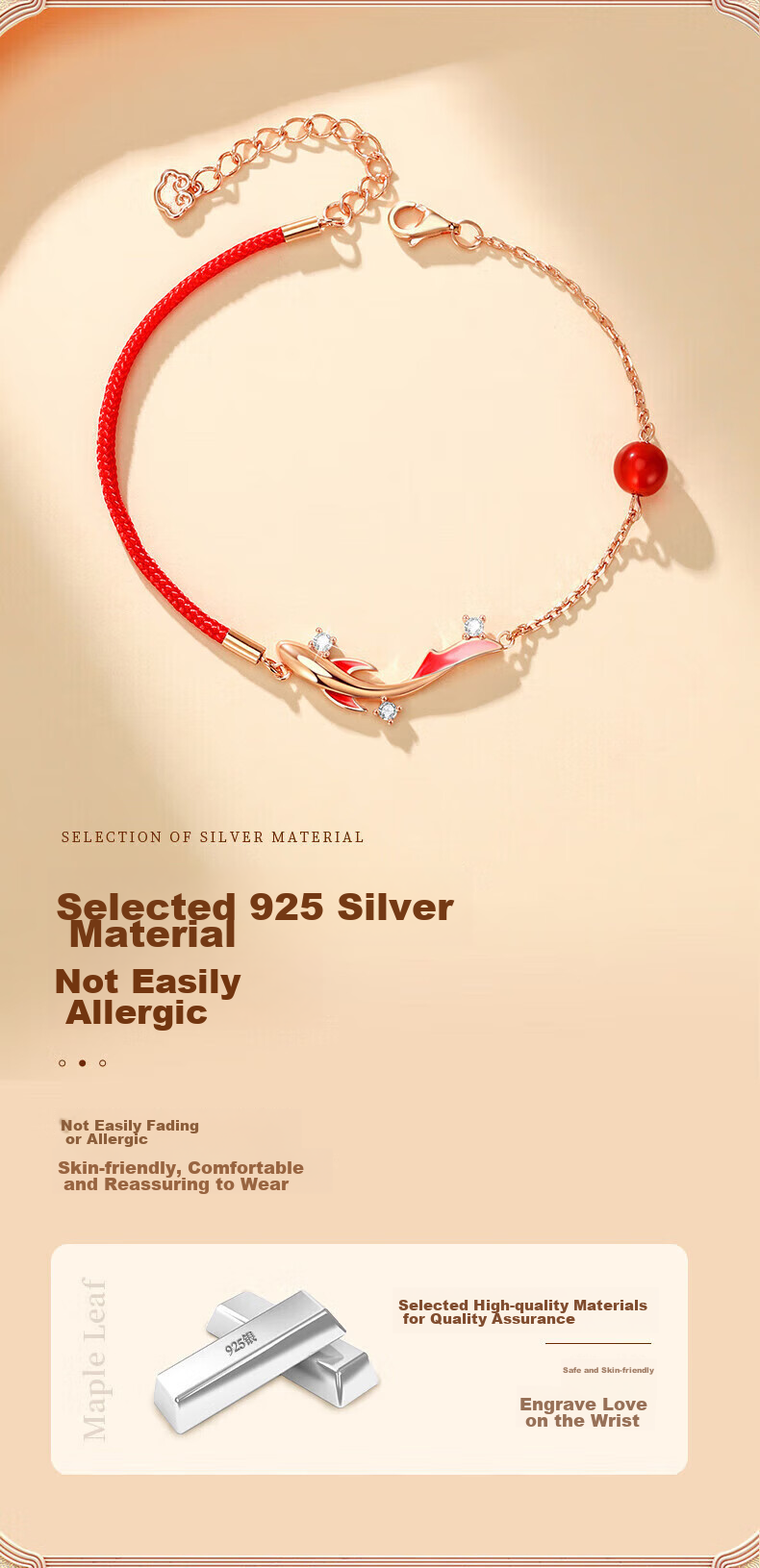 Zhenshangyin Chinese Gold Peace Buckle Silver Bracelet for Women, Chalcedony Beaded Bracelet, Mid-Autumn Festival Gift, Birthday Present for Girlfriend Or Mother, S925 8