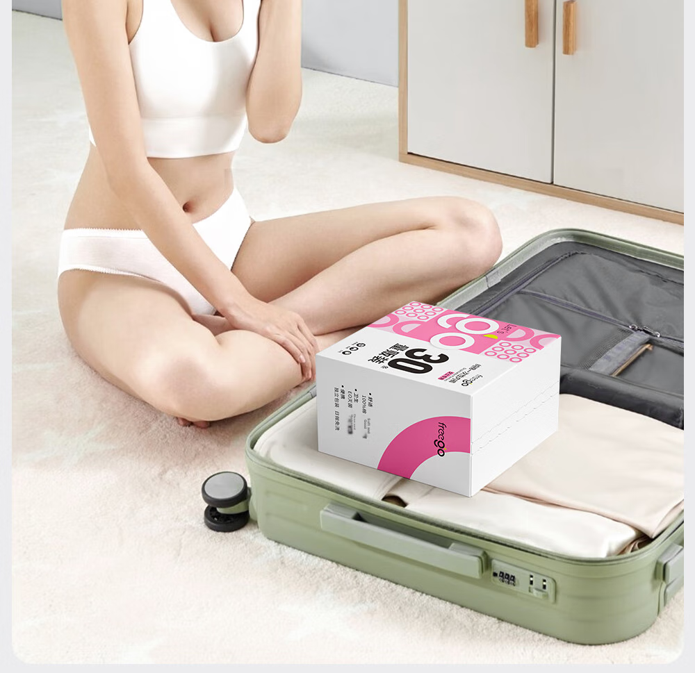 Freego Disposable Women's Underwear, Pure Cotton, Sterile, for Travel, Business Trips, Menstruation, Pregnant Women, Daily Disposable, No-Wash, Individually Wrapped, 30 Pieces, Size L 5