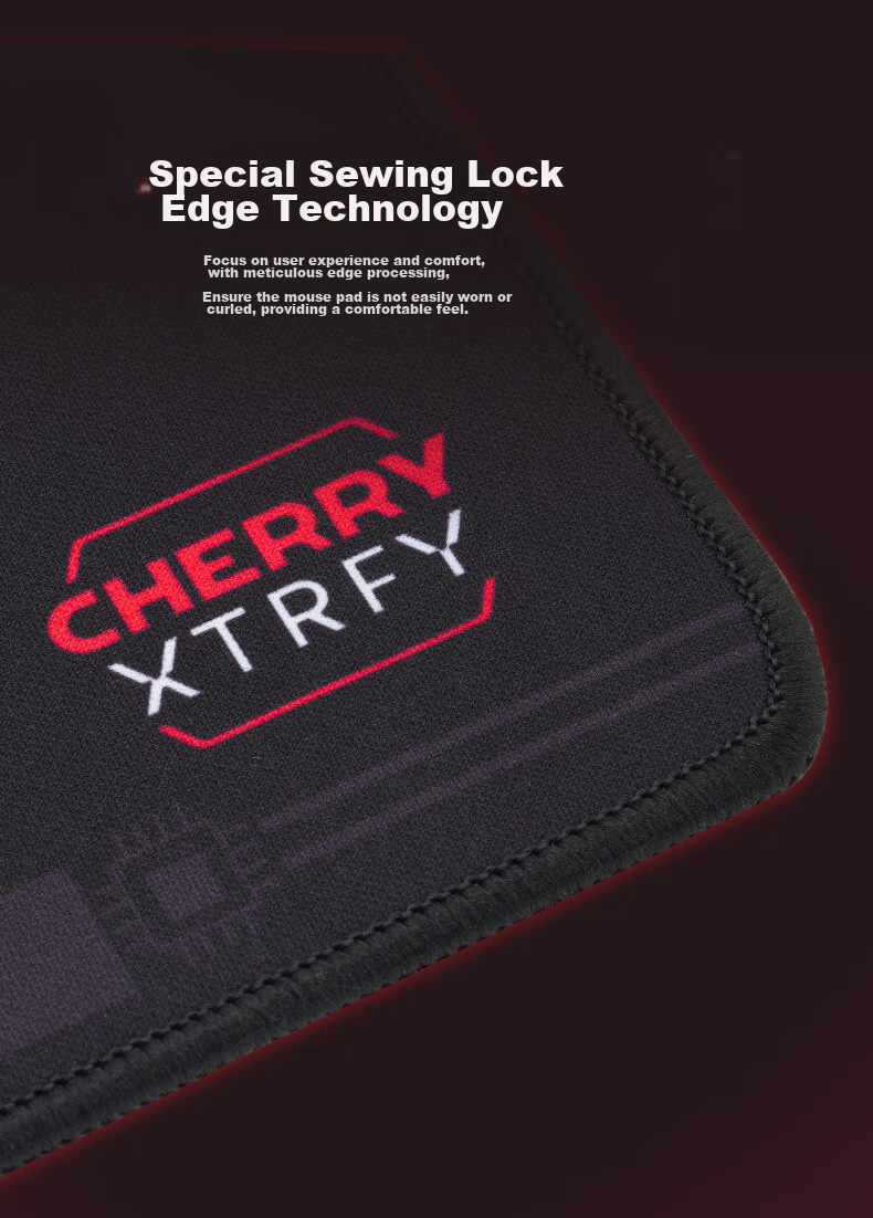 CHERRY ACE Series Mouse Pad Office Desk Mat Keyboard Pad Gaming Mouse Pad Carbon Fiber Texture Smooth Surface Double Braided Fabric 360x300x1mm 6