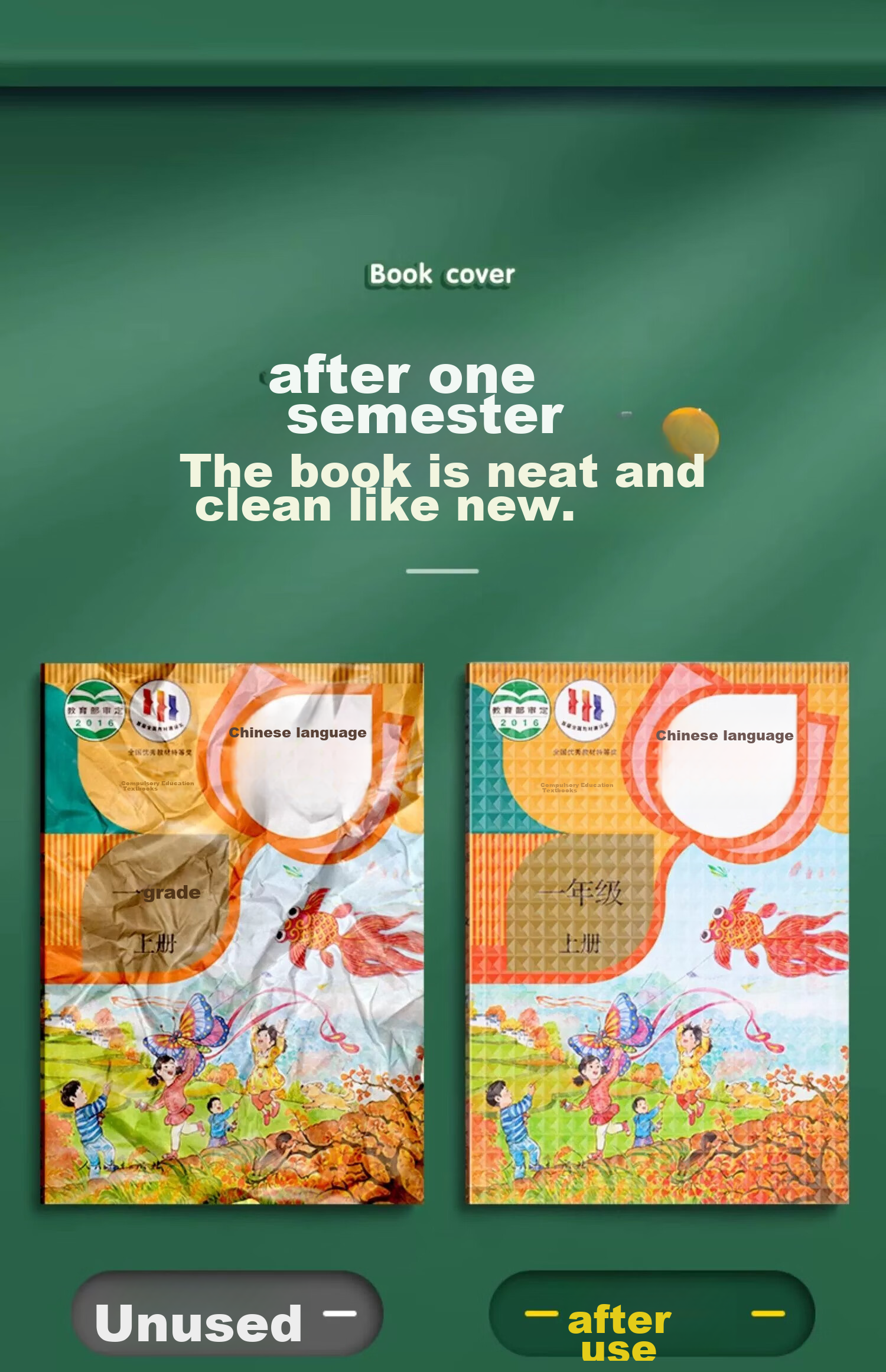 Liupintang Self-Adhesive Transparent Frosted Thick Book Cover, Book Jacket, Book Film, 16K Book, A4 Textbook Protective Cover, Elementary School First Grade Second Fourth Third Year Lower Volume Book Shell, Transparent Book Cover Paper 18