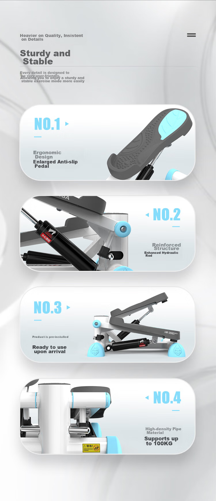 HARISON Treadmill, Home Low-Noise Small Mini Stepper Machine, Fitness Equipment, HR-306Deco 16