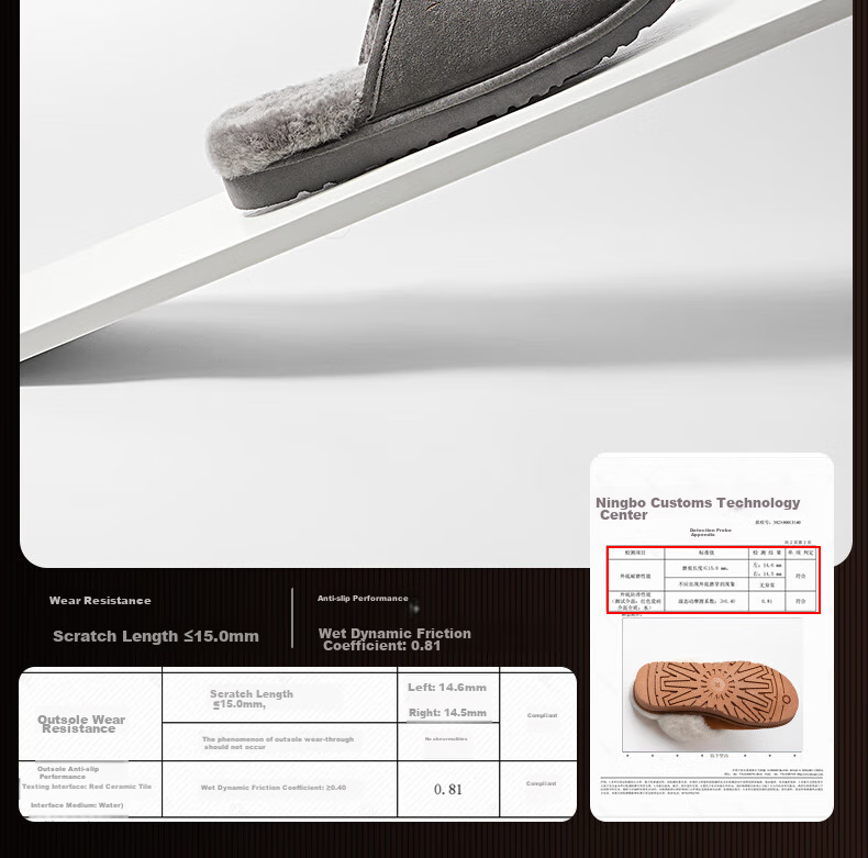 NEIBO [Cold-Resistant And Warm] Sheepskin And Wool Integrated Slippers for Men, Winter Indoor And Outdoor Wear, High-Quality Latex, Odor-Free, Chestnut Color, Size 44 20