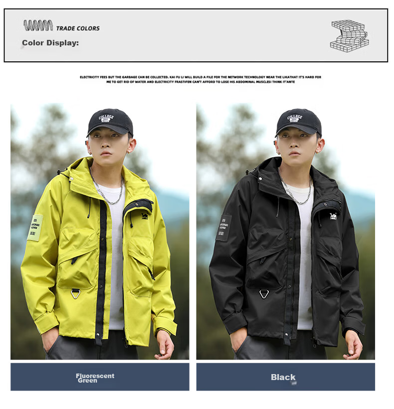 EASTERN CAMEL Couple's Workwear Jacket for Men And Women, Outdoor Sports Hiking Camping Large Pocket Functional Windproof Coat 7