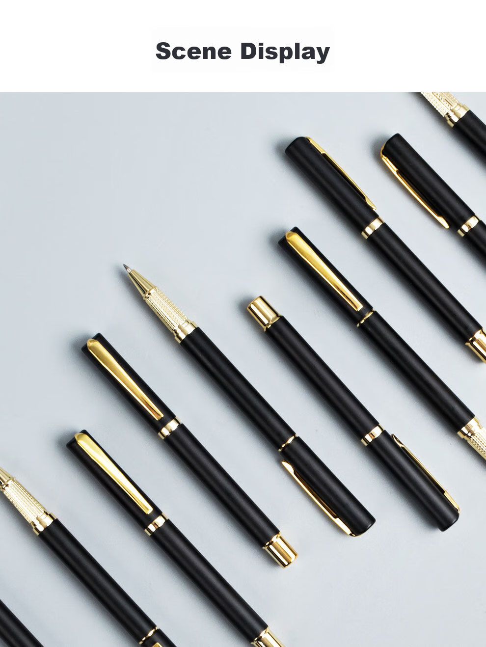 Longe [5-Pack] Business Gel Pens, 0.5mm Bullet Tip, Black Ink, Office Pens with Customizable Logo 10