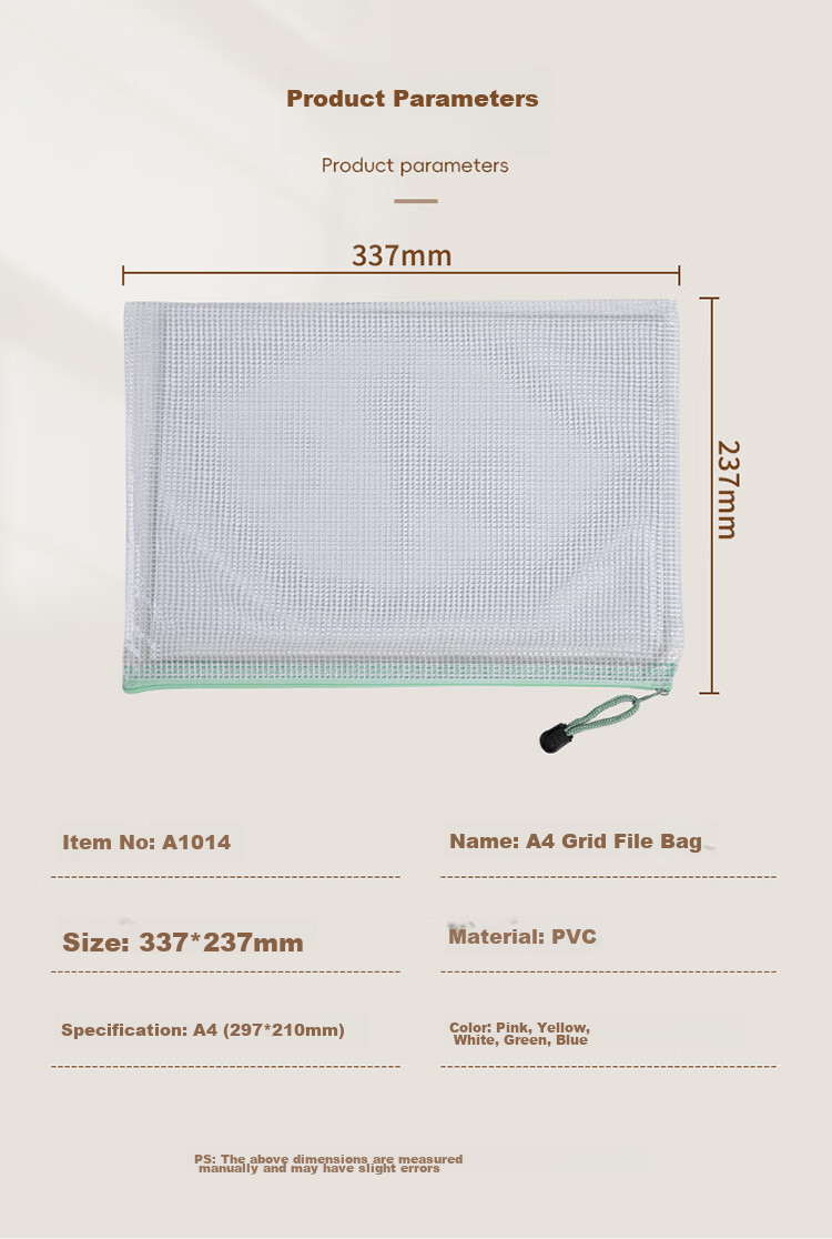 Jinlongxing Mesh Zipper File Bags, Transparent Document Bags, Subject Bags, Pregnancy Check-Up Ticket Storage Bags, File Bags, Homework And Tutoring Bag, Tutoring Bags, Pack of 10 9