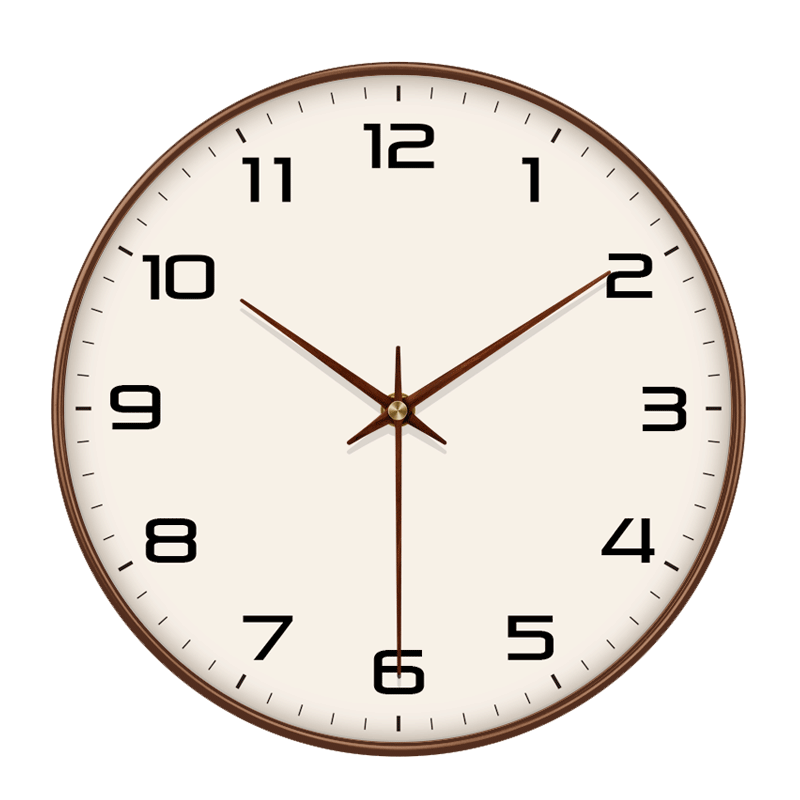 JD Jingzao Wooden Series Wall Clock Living Room 2025 New Electronic Clock 35cm Mocha Brown