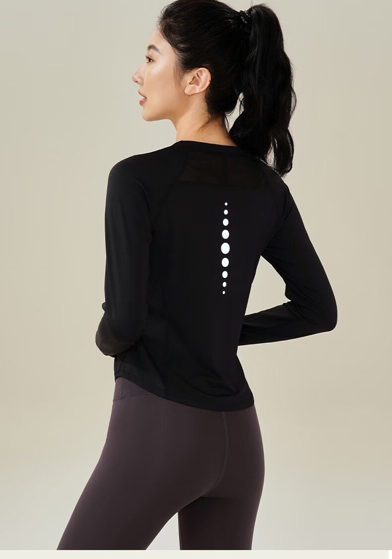 Ziyouxi Yoga Top for Women, Spring And Autumn New Style, Slimming Quick-Dry Sports Long-Sleeve T-Shirt, Pilates Running Fitness Training Wear 17