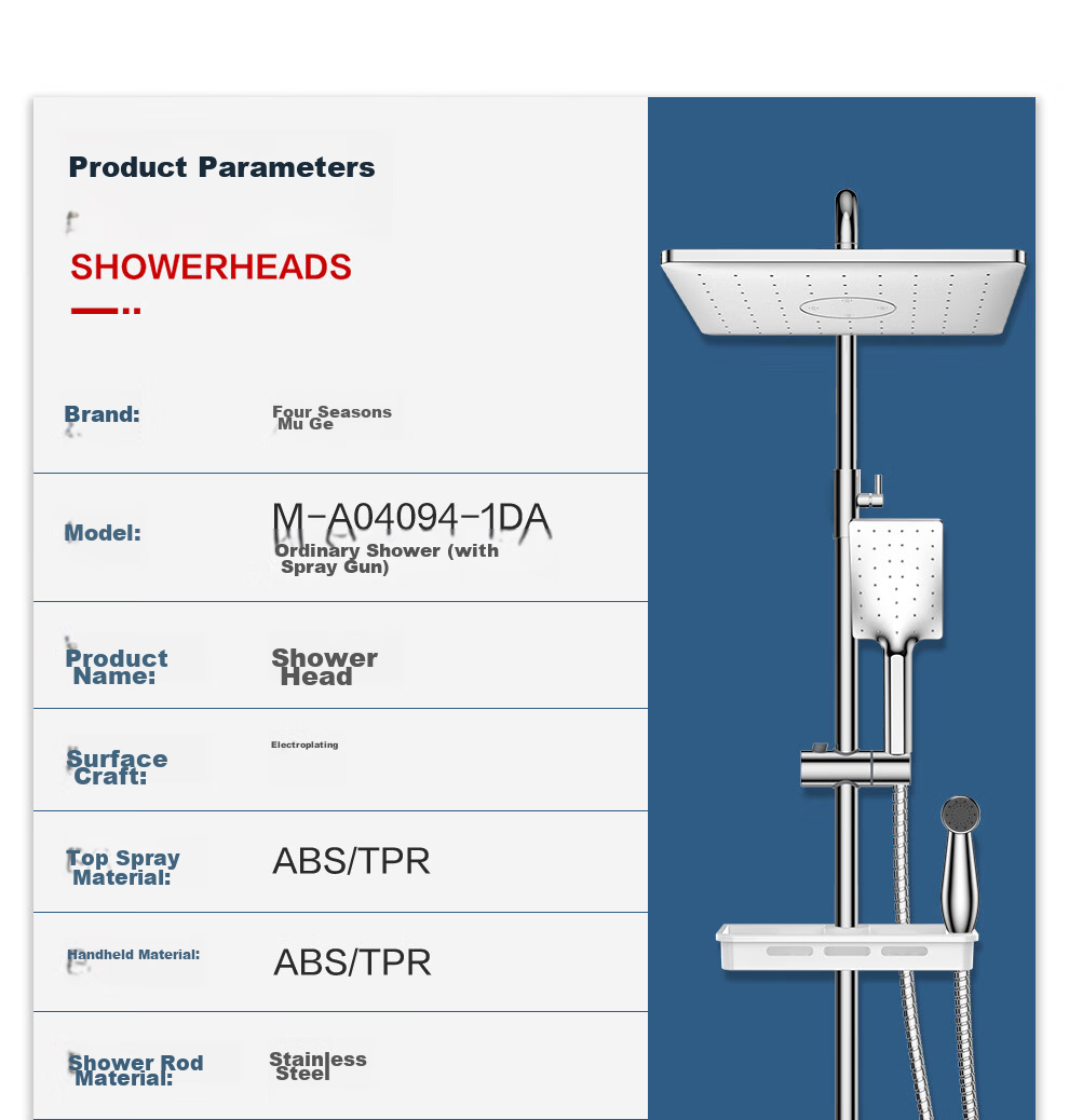 MICOE Shower Set with High-Quality Brass Faucet, Pressure-Increasing Shower Head, Four-Function Shower Kit M-A04094 24