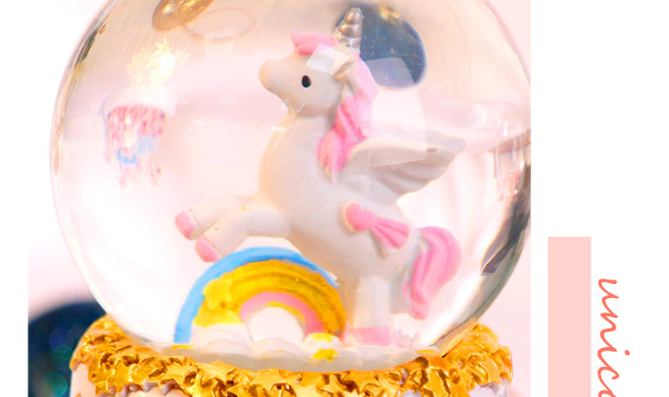TaTanice Crystal Ball Music Box Desktop Ornament, Snow Globe Music Box, Children's Light-Up Toy, Birthday Gift for Boys And Girls 6