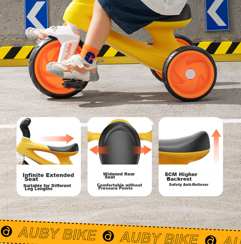 Auby Children's Tricycle Baby Tricycle Pedal Bike 1-3-6 Years Old Multi-Use Push Car 5-in-1 Birthday Heavy-Duty Safety 14