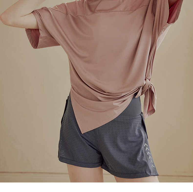 XUEXIMAN Yoga Wear for Women, Loose-Fitting Quick-Dry Short Sleeve Sports Top, Breathable Fitness Cover-Up, Summer Workout Athletic T-Shirt 16