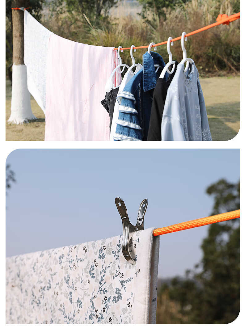 Kanle Outdoor Thickened Clothesline, Outdoor Quilt Drying Tool, Non-Slip Windproof Travel Car Roof Hanging Clothes Climbing Rope 4
