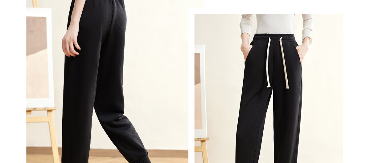 Halo Queen Women's Casual Pants with Drawstring Elastic Waist And Tapered Leg for Spring And Autumn, Fashionable Versatile Loose-Fitting Sweatpants, New Product H143R1007 5