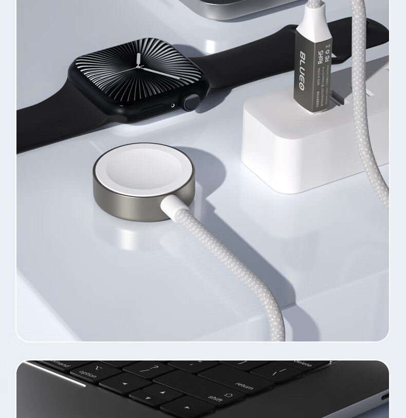 Lanxingxiansheng Compatible with Apple Watch Charger, Apple Watch/4th Generation Noise-Cancelling Earphones Magnetic Wireless Charging Safe Fast Charging Magnetic Base 12