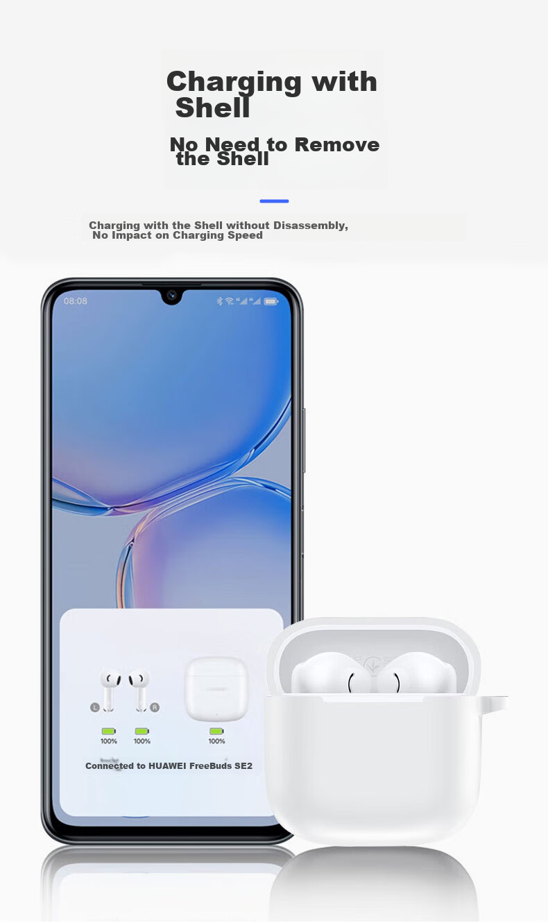 KMaxAI Compatible with Huawei FreeBuds SE2 Protective Case, Silicone Protective Cover with Hook, Second Generation TWS Charging Case, Frosted Simple Solid Color Soft Shell, Midnight Blue 9