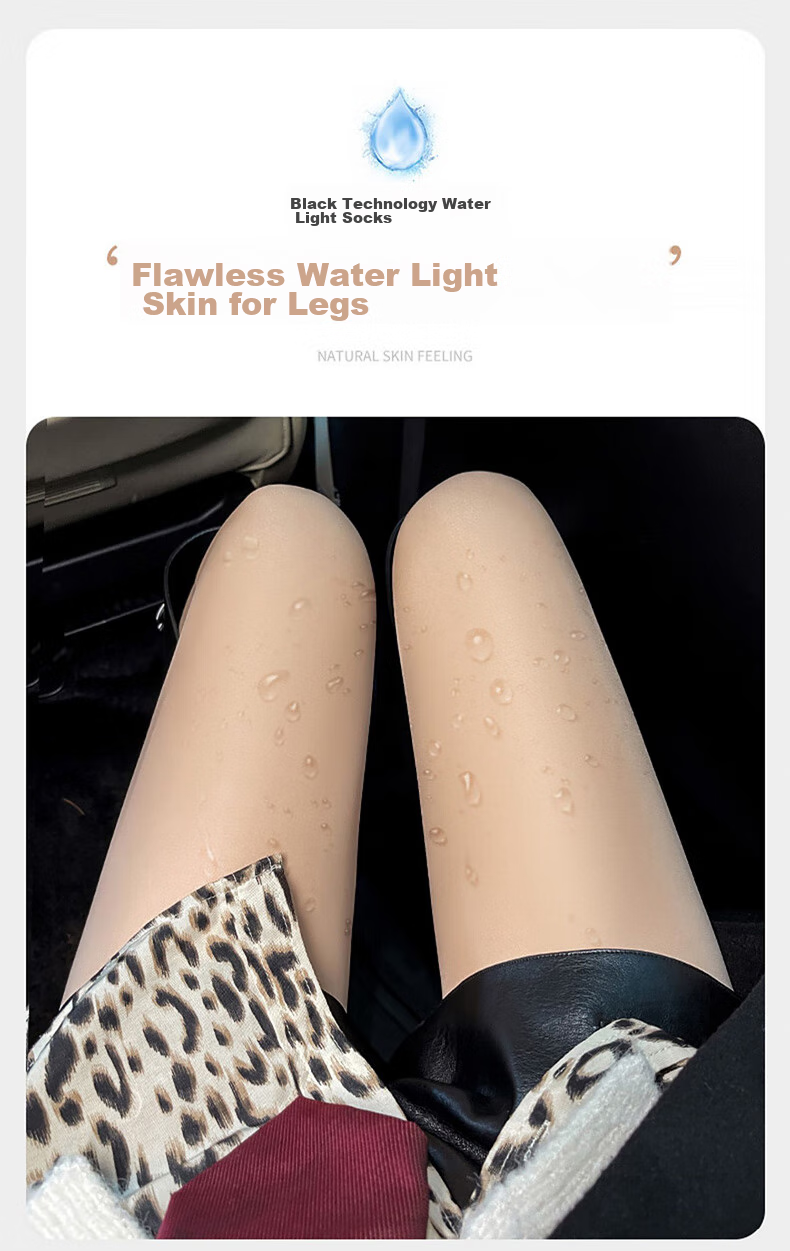 Langsha Women's Spring Autumn Thin Leggings Slimming Bare-Leg Effect Shiny Sheer Footed Tights Black 7