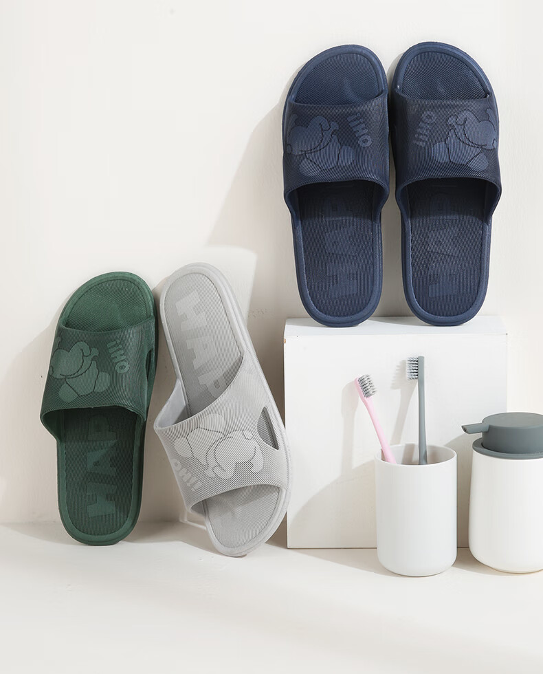 LETUO Men's Summer Soft Sole Bathroom Drainage Indoor Lightweight Slippers Gray White Size 42-43 (Fits 41-42) 14