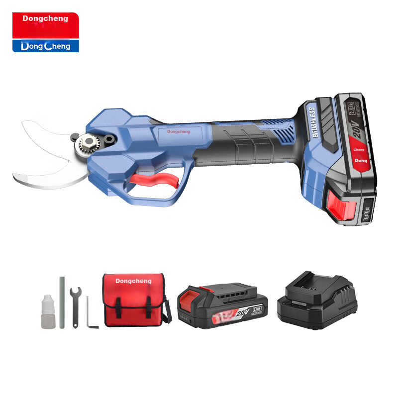 Dongcheng Pruning Shears with Lithium Battery, Brushless DCYD35SAM Electric Pruning Shears, 20V 2.0Ah Dual Battery