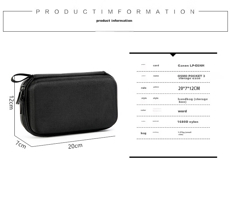 KYOTSU DJI Osmo Pocket 3 Portable Storage Bag, Pocket Camera Gimbal Handheld Tripod, Pocket 3 Protective Case, Shockproof, Splash-Resistant, Handheld Bag 1