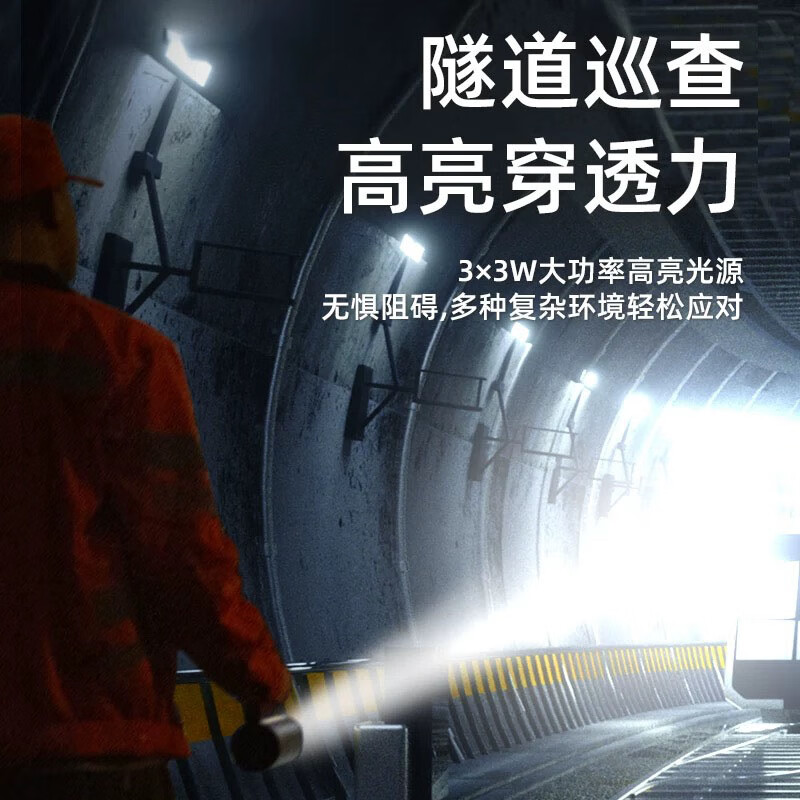 Zhaoshen Explosion-Proof High-Power Flashlight, Ultra-Long 16H Battery Life, Approx. 1800M Long-Range Beam, Portable Searchlight, Emergency Flashlight for Chemical Plants and Gas Stations, Outdoor Lig