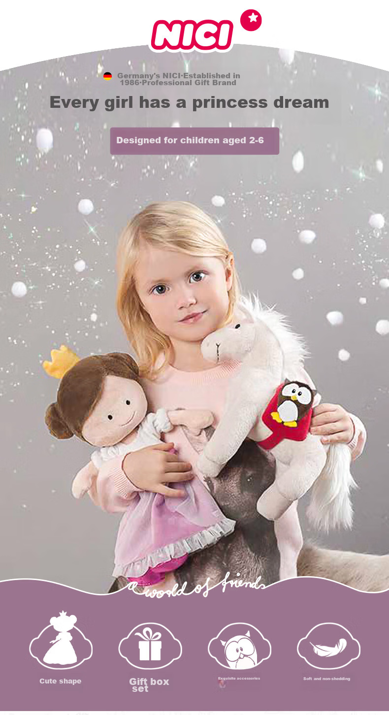 NICI Birthday Gift for Girls, Plush Doll, Princess Stuffed Toy, Cute Plush Figurine for Girls, Present for Girls 1