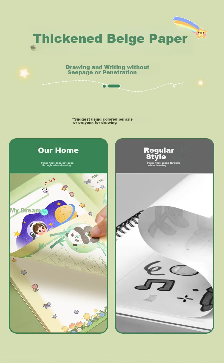 Liupintang Drawing Diary Notebook for Primary School Students in Grades 1-4, English Composition Notebook, Weekly Journal, Kindergarten Children's Sketchbook, A5 Size 10