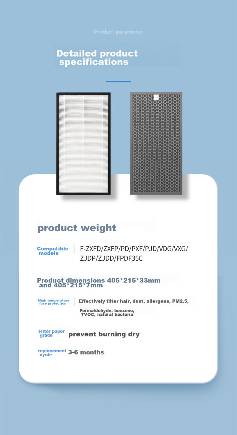 KISSAIR Compatible Air Purifier Filter for Panasonic F-PXF35C/F-PDF35C/F Air Purifier Filter Element 3