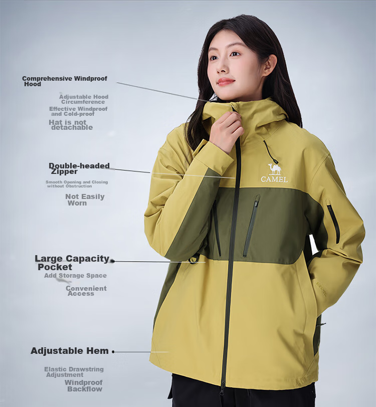 CAMEL [Wang Junkai's Choice] King of Glory Armor Jacket Three-In Windproof Waterproof Cold-Resistant Mountaineering Suit 8610 L 5