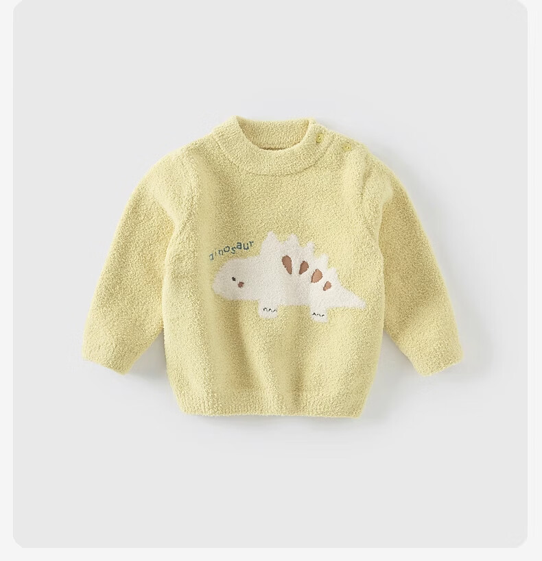 DAVE & BELLA Girls' Half Turtleneck Sweater Boys' Half Velvet Knit Pullover Autumn Winter Kids' Pullover Shirt 4