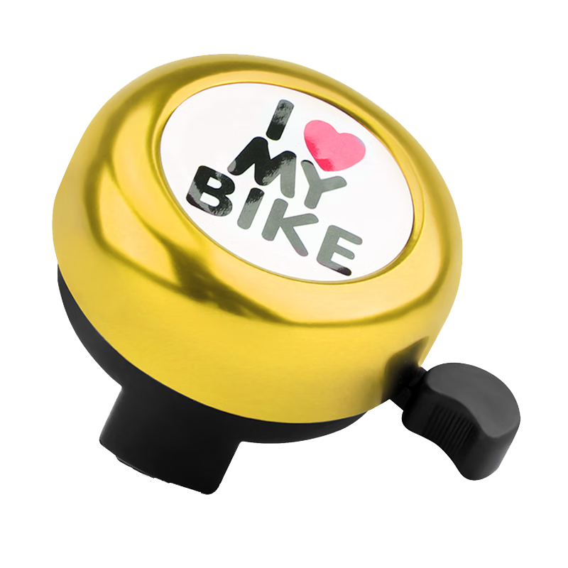 BIKEBROS Children's Bicycle Bell, Mountain Bike Cartoon Bell, Kids' Bike Horn Accessories, Red Heart, Gold Bell