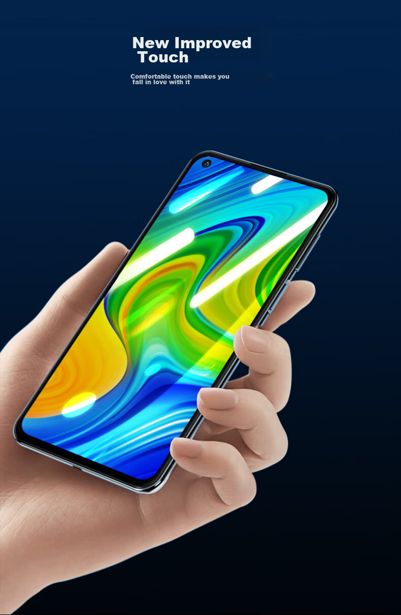 LLUNC Tempered Glass Screen Protector for Xiaomi Redmi Note9, Full Coverage Protective Film, HD Clear Anti-Drop Ultra-Thin Glass Anti-Fingerprint Protective Phone Film 8