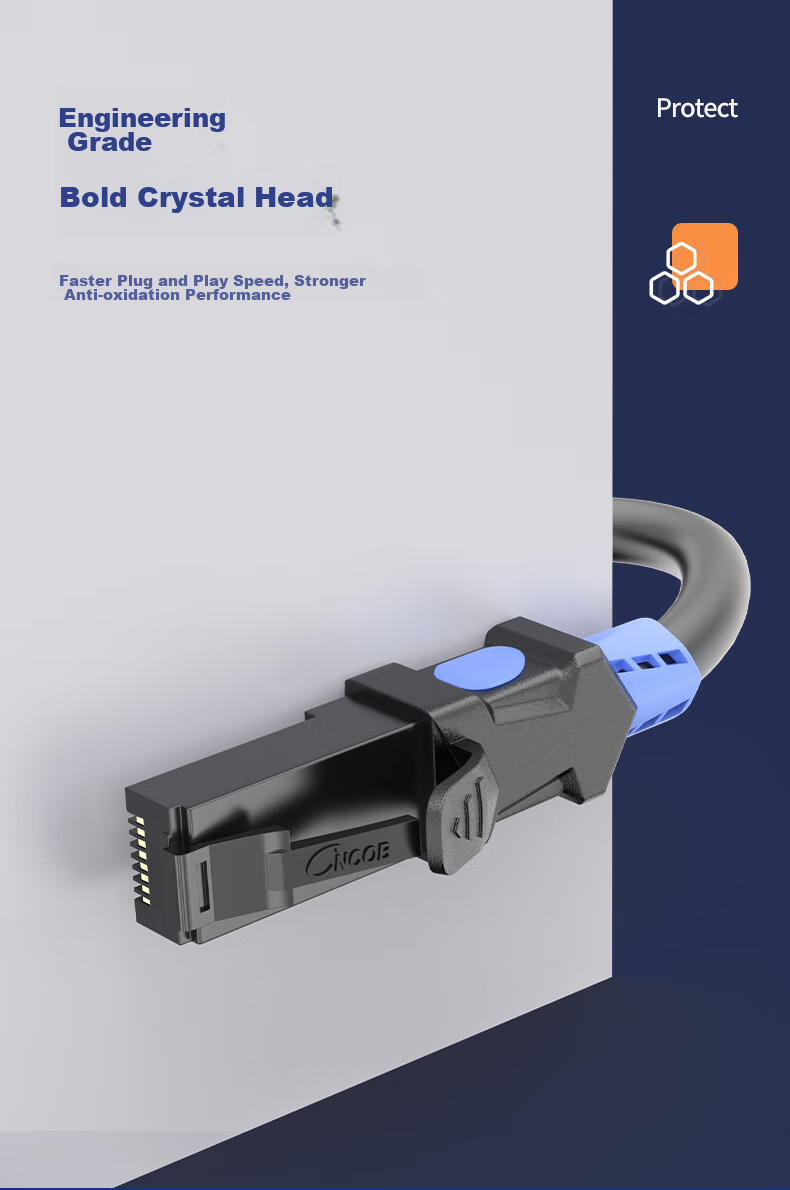 CNCOB Cat6 Ethernet Cable, Gigabit Unshielded 8-Core Twisted Pair Patch Cord for Home, Construction, Computer, Broadband, Surveillance Network Connection, 30 Meters 8