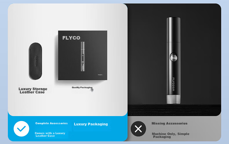 FLYCO Electric Nose Hair Trimmer FS5616, Fully Washable Nasal Cleaner, Nose Hair Scissors, Nose And Ear Hair Removal Tool, Gift Box for Men And Women, Premium Quality Gift 3