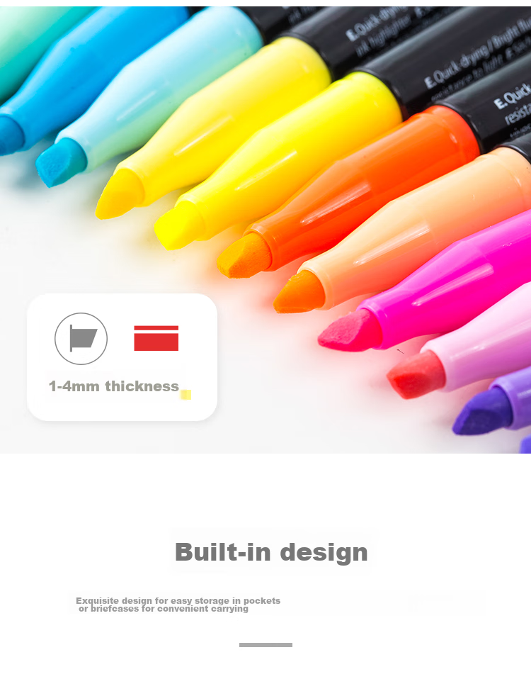 Monami Highlighters for Students, Colorful Markers for Note-Taking And Highlighting, Non-Fading, Light Color Set of 4, 06021Z04-P 4
