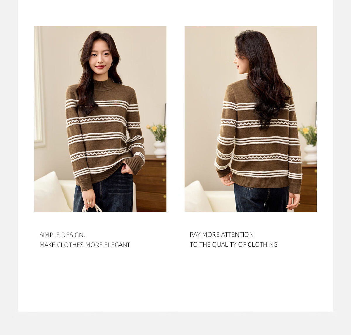 PinCai Women's Classic Striped Colorblock Sweater Early Spring Crew Neck Knitwear P144Z9024 9