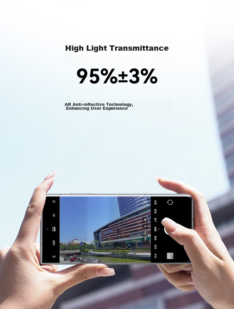 BLUEO Tempered Glass Screen Protector for Honor Magic V5, AR Anti-Reflective Curved Full Adhesive Shockproof Anti-Fingerprint Protective Film for Magic V5 Smartphone 4