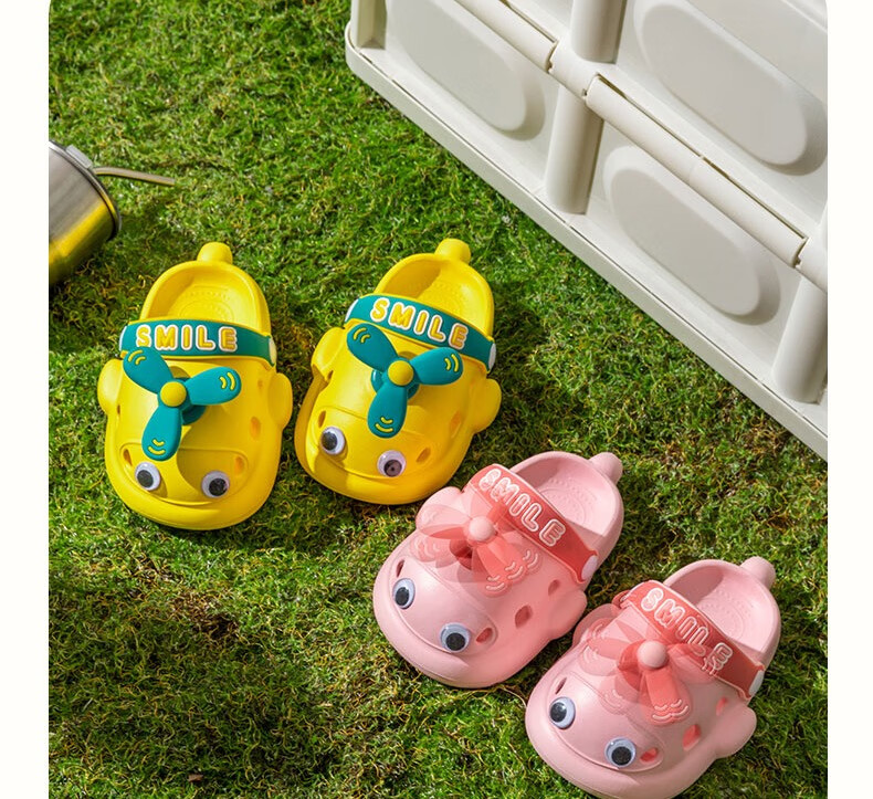 Huameijianbu Children's Slippers, Boys And Girls Baby Indoor Outdoor Wear, Soft Sole Non-Slip Beach Clogs, HM026 Pink, Size 26-27 27