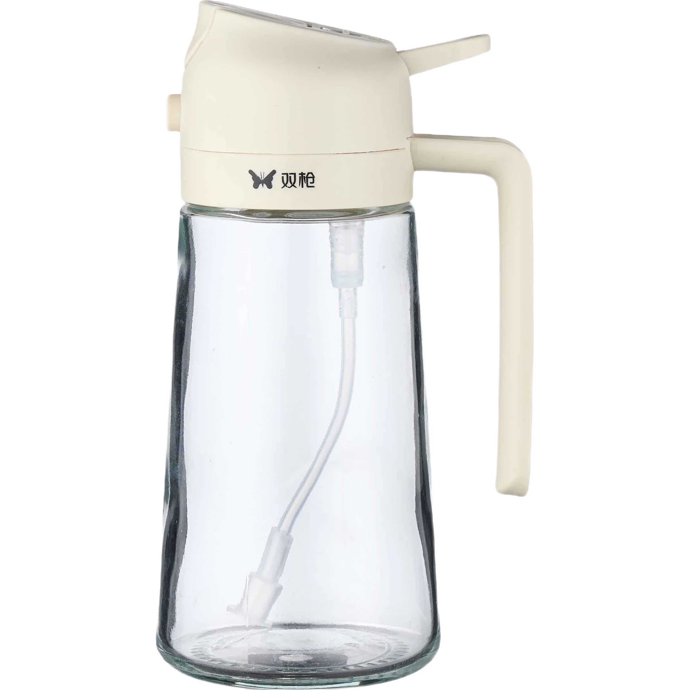 Suncha Oil Dispenser, Glass Oil Bottle for Cooking And Serving, Kitchen Use, Non-Stick, Cream White