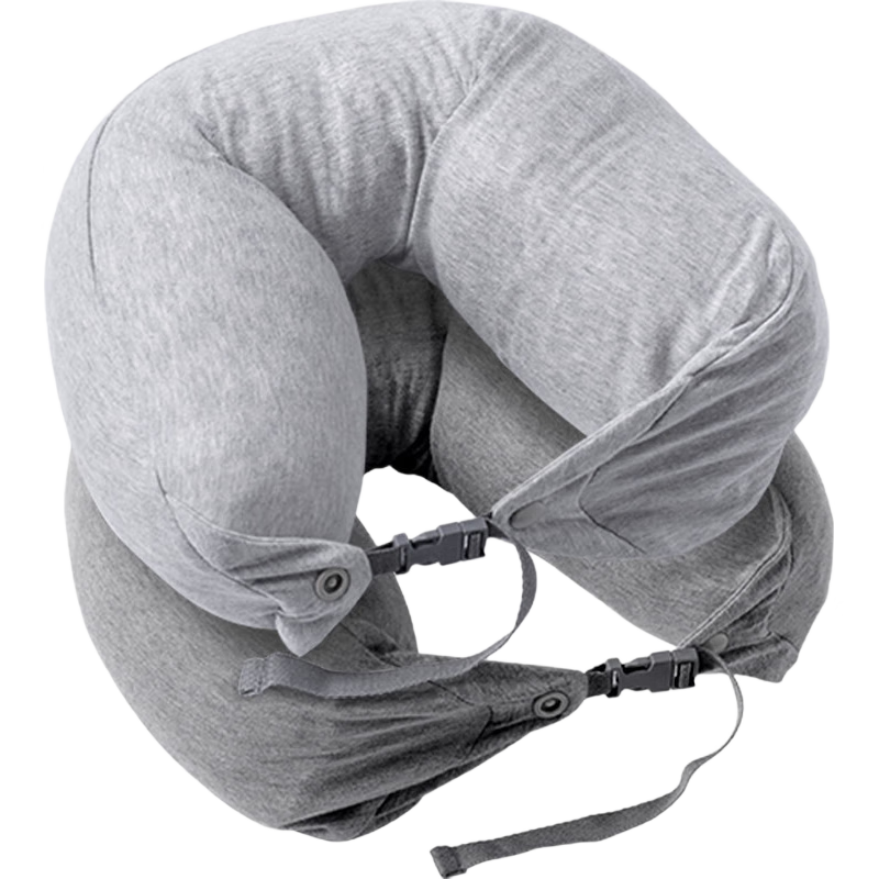 JD Original Pure Thai Imported 94% Natural Latex U-Shaped Pillow, Pure Cotton Multifunctional Travel Neck Pillow, Dark Gray