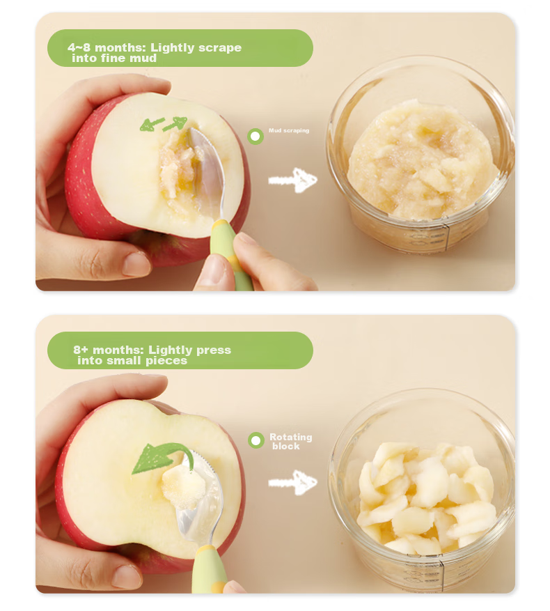 LOCK&LOCK Double-Ended Food Scraper Spoon for Children, Baby Fruit Puree Spoon, Silicone Soft Spoon for Toddlers, Newborn Fruit Spoo 4