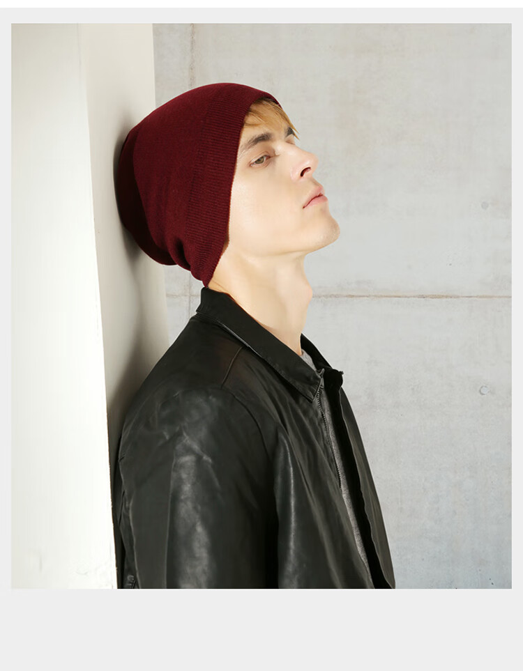 TUCANO [Double-Layer Thickened] Pure Wool Men's Hat, Winter Knitted Cap, Woolen Hat, Cold-Proof And Warm Hat for Winter 8