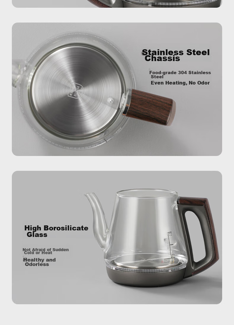 Biooner Fully Automatic Electric Kettle with Water Inlet, Tea Table All-In Water Boiler for Home And Office Use, Built-In Tea Table And Tea Set Electric Tea Stove Set RY-10 Cleaning Model 24