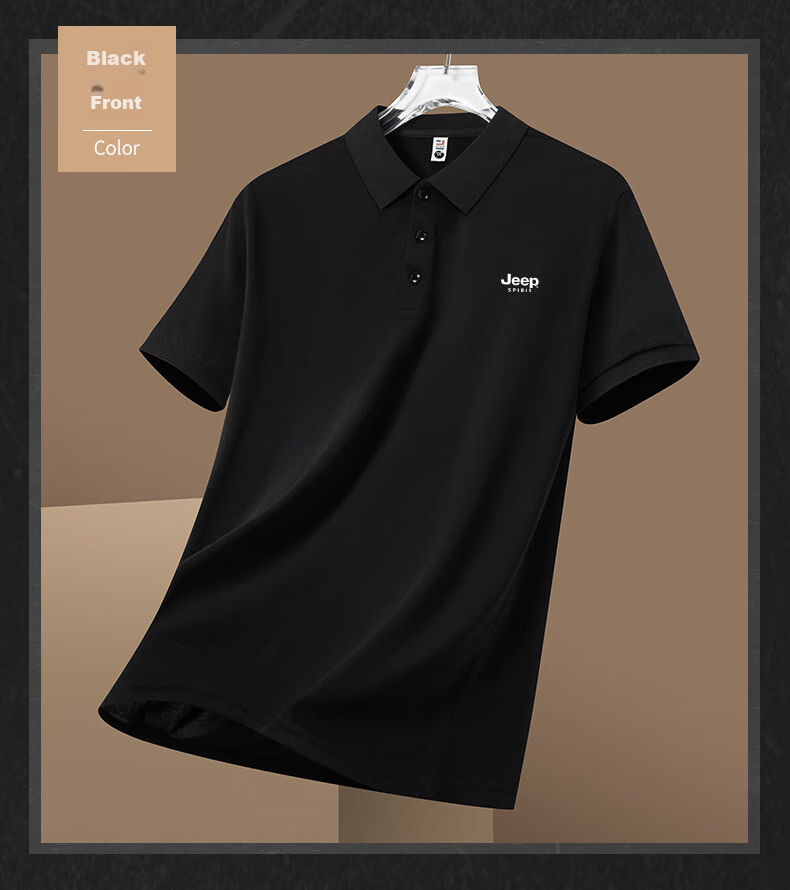 JEEP SPIRIT Men's Short-Sleeve Polo Shirt, Summer Business Casual Collared Comfortable Breathable T-Shirt, White, XL 17